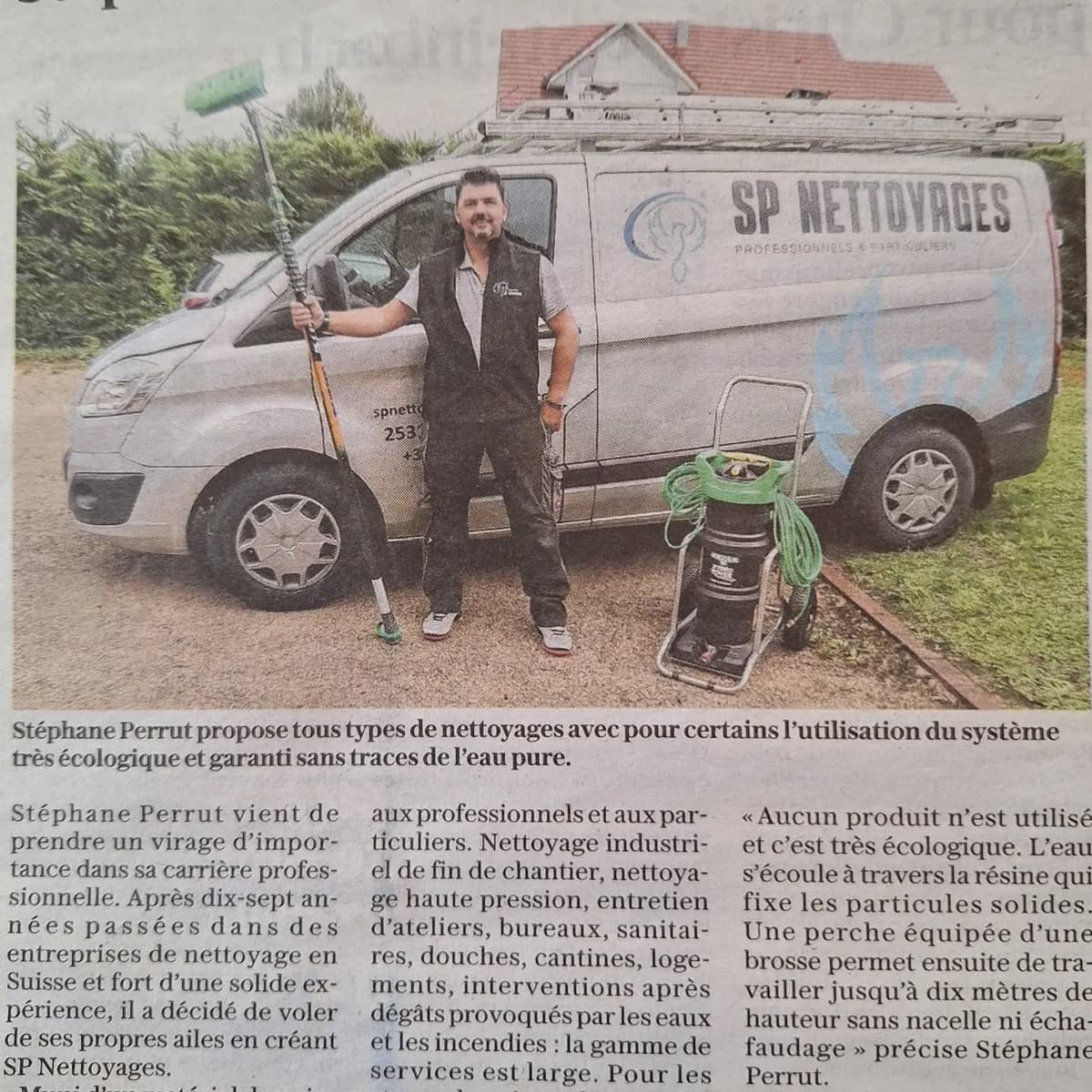 Article de presse SP Nettoyages - 17 ans d'expérience
